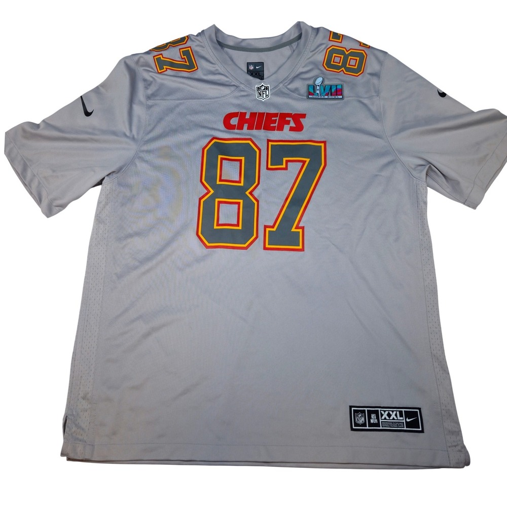 Travis Kelce Kansas City Chiefs Super Bowl LVII Nike NFL Jersey XXL Grey